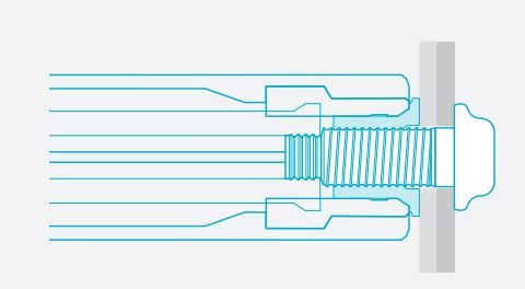 3. Tool swages collar, increasing clamp